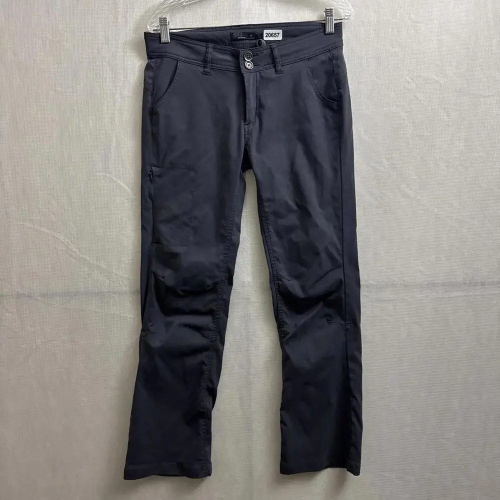 PrAna Women's Size 6P Gray Nylon Straight Leg Halle Outerwear Convertible Pant